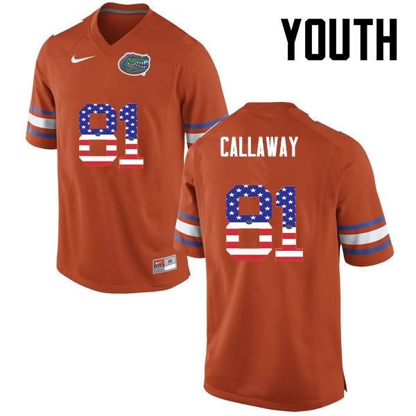 NCAA Florida Gators Antonio Callaway Youth #81 USA Flag Fashion Nike Orange Stitched Authentic College Football Jersey ZUP5464RN